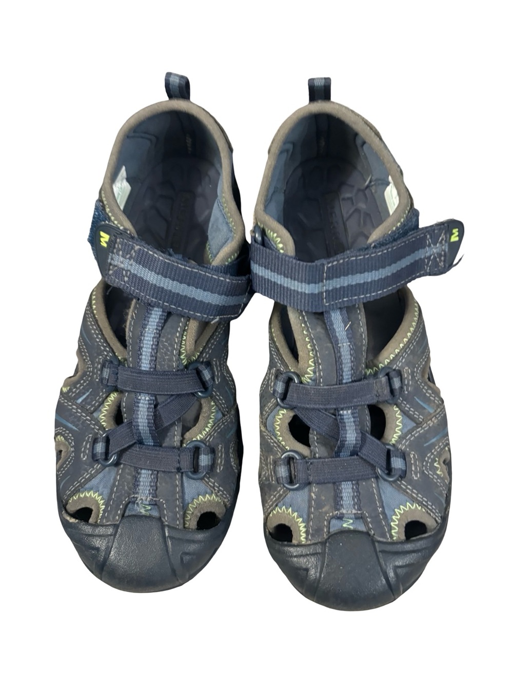 Merrell Kids Navy Lime Hydro Hiker Sport Waterproof Adjustable Sandals Size 3W